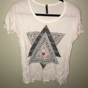 White graphic tee